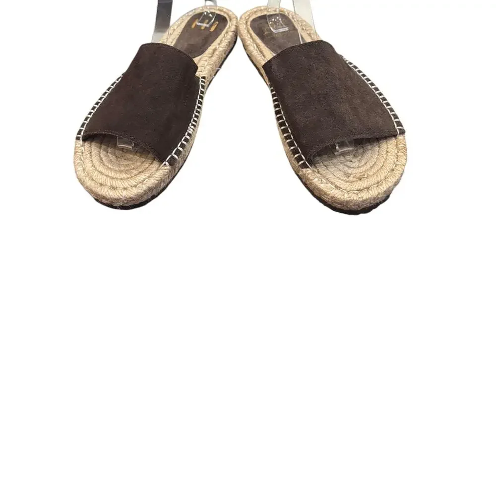 Haute Hippie Brown Suede Espadrille Slide Sandals Women’s 9M